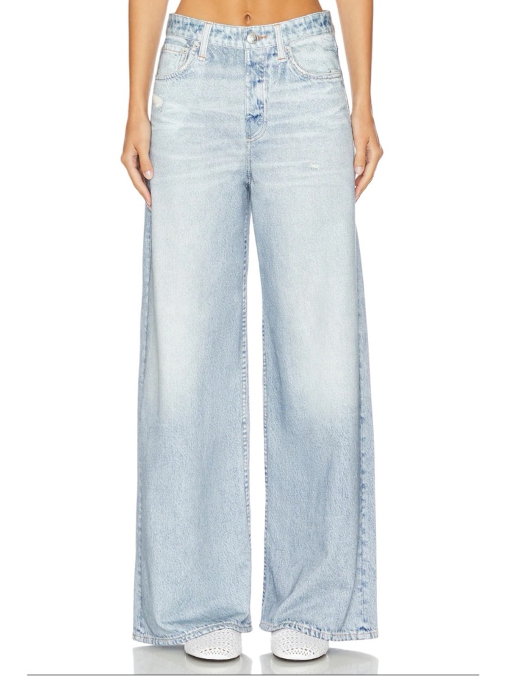 NWT Rag & Bone Miramar Sofie Wide-Leg Pants Sweatpant Jeans 26 Light Blue